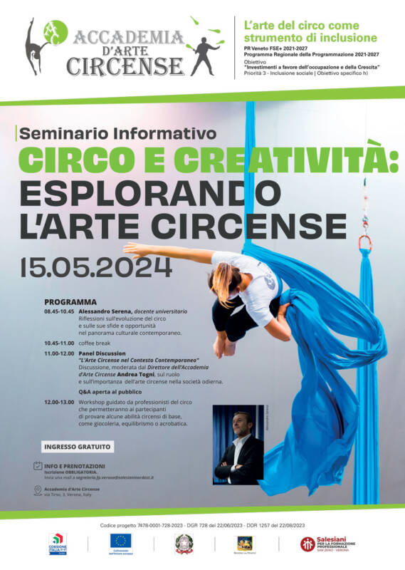 2024 05 15 Locandina SEMINARIO INFORMATIVO Accademia Circense by SanZeno 2