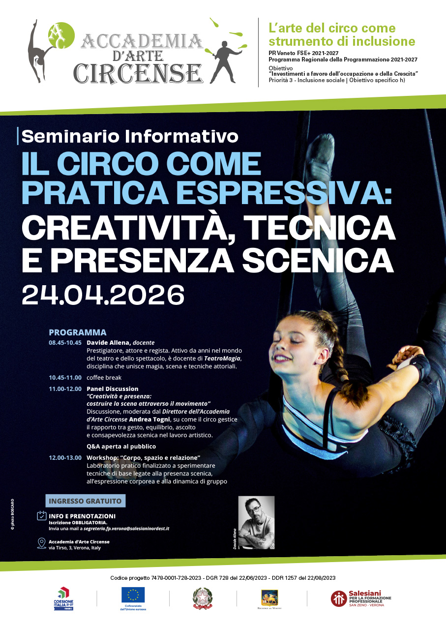 locandina seminario informativo Accademia Circense by SanZeno circo e movimento 2