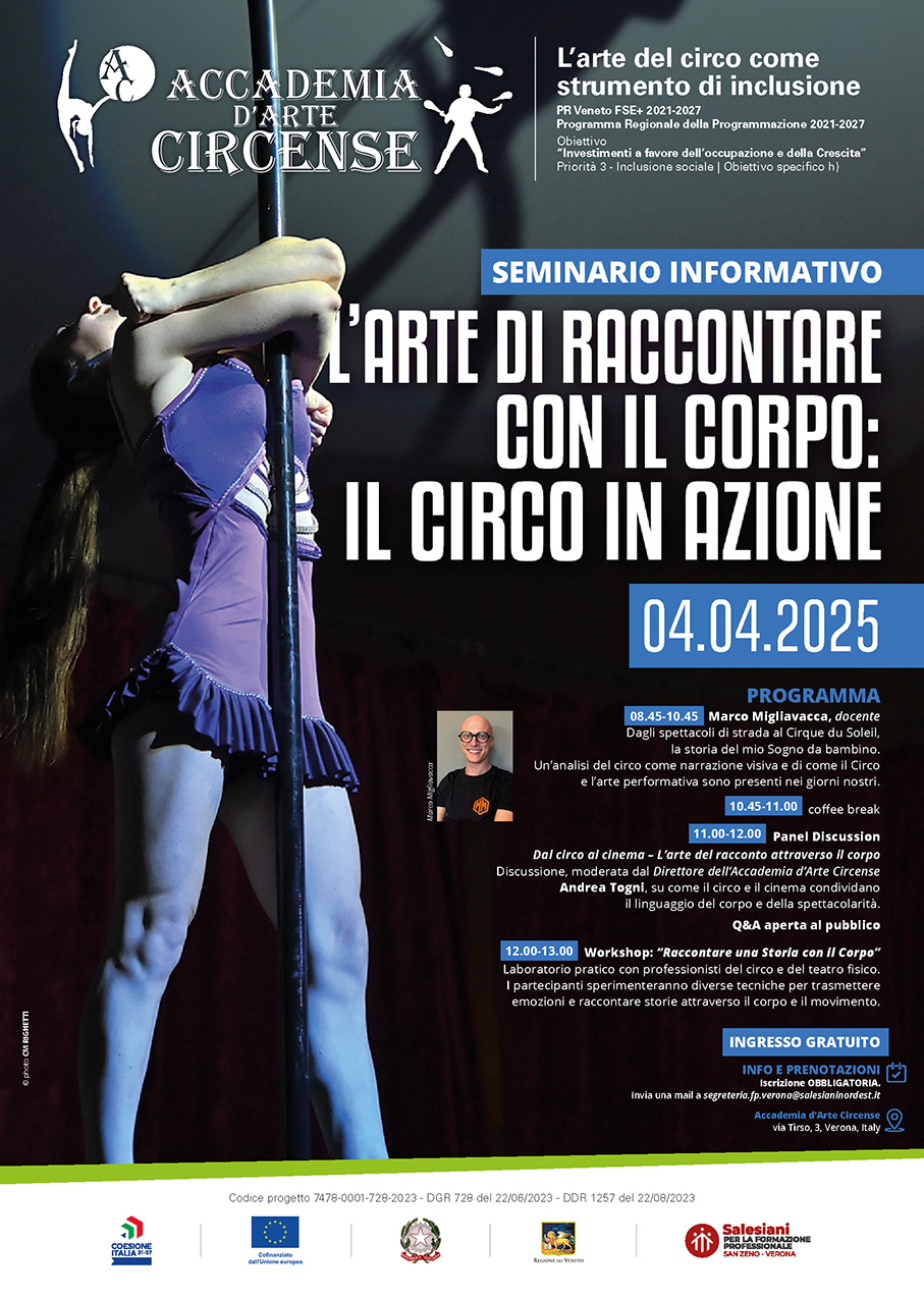 locandina seminario informativo Accademia Circense by SanZeno il circo in azione