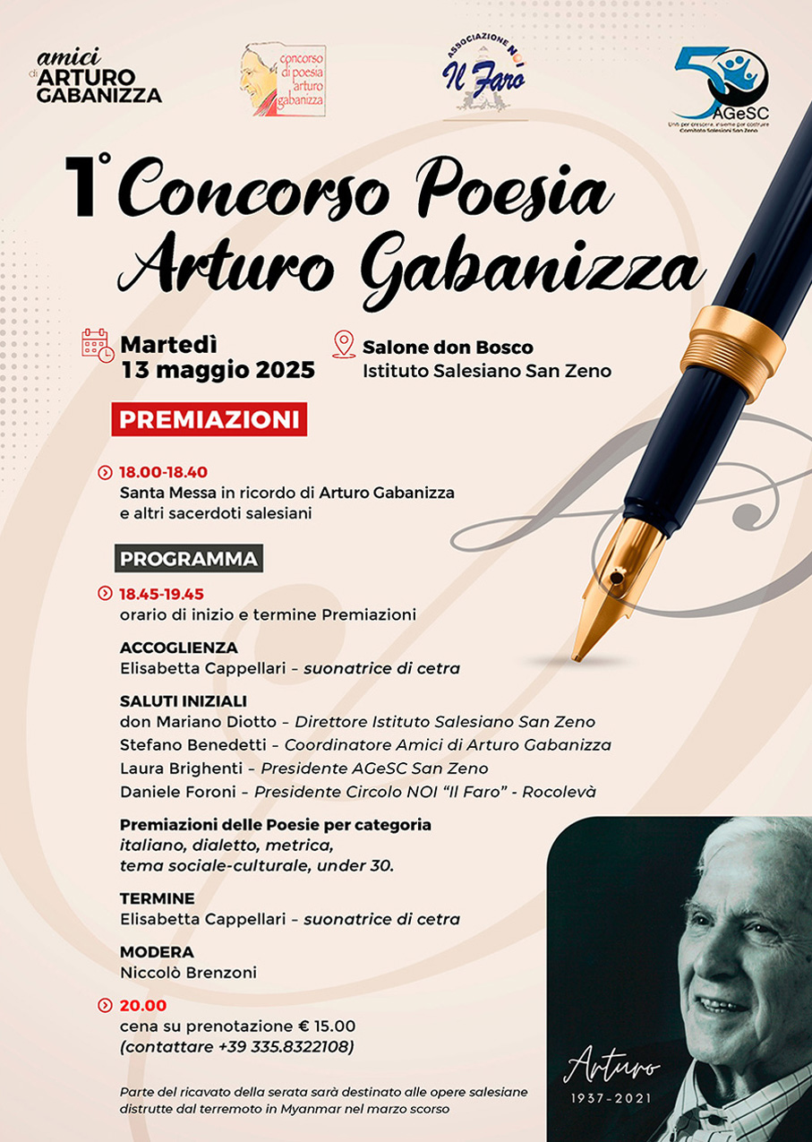 premiazione concorso poesie arturo gabanizza salesiani sanzeno verona