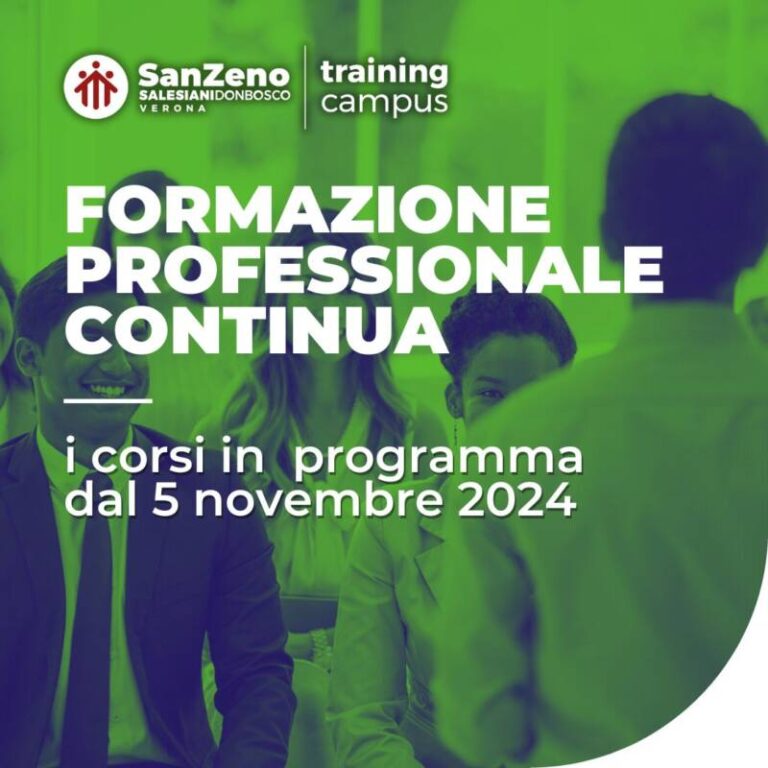 training campus istituto salesiano san zeno verona corsi in programma dal 5 novembre